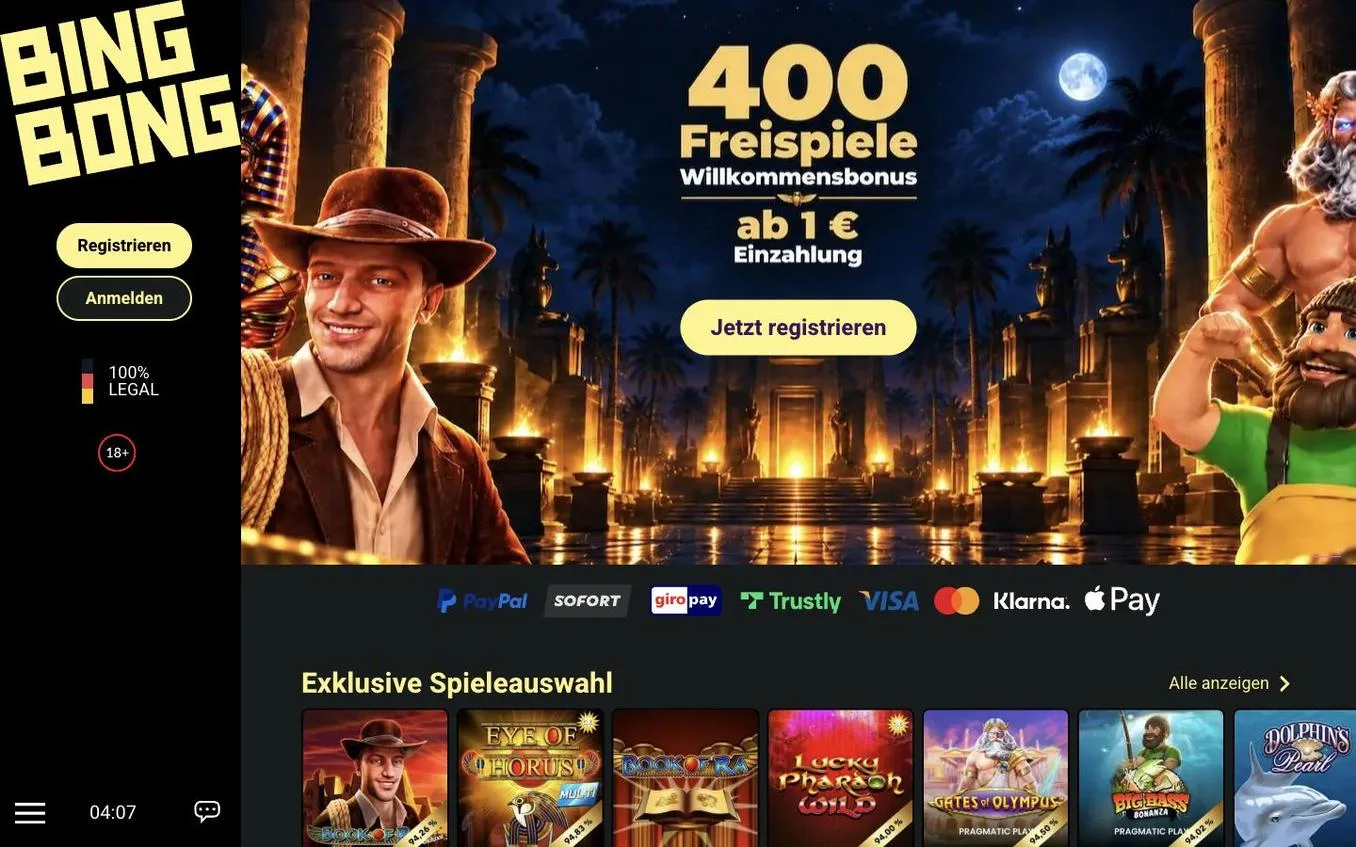 Screenshot der Website von BingBong