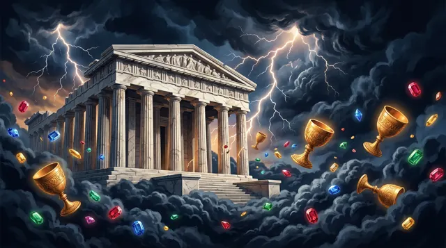 Illustration im Stil von Gates of Olympus