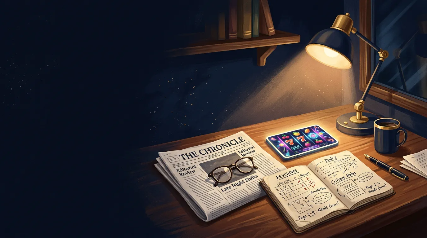 Illustration: goldene Walzen im Kasinogazette-Testmagazin